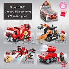 Đồ chơi lắp ráp, xếp hình Qman 12021 - Đội cứu hỏa cơ động (275 mảnh ghép)