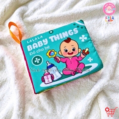 Sách vải mini kích thích thị giác cho bé sơ sinh 0 đến 12 tháng - Thương hiệu Lalala Baby - 8 trang kích thước 12x11 cm