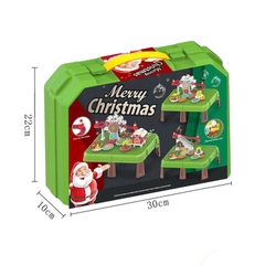 Bàn lắp ráp cầu trượt xoay ông già Noel - đồ chơi giáng sinh xếp hình đa năng cho bé trai gái từ 2 3 4 5 tuổi, quà giáng sinh cho bé