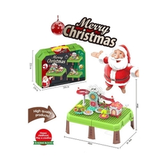 Bàn lắp ráp cầu trượt xoay ông già Noel - đồ chơi giáng sinh xếp hình đa năng cho bé trai gái từ 2 3 4 5 tuổi, quà giáng sinh cho bé