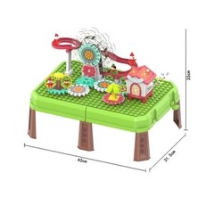 Bàn lắp ráp cầu trượt xoay ông già Noel - đồ chơi giáng sinh xếp hình đa năng cho bé trai gái từ 2 3 4 5 tuổi, quà giáng sinh cho bé