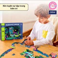 Đồ Chơi Xếp Hình Puzzle Mideer - Chủ Đề Động Vật Khổng Lồ (280 Mảnh Ghép) - Khủng long, Vỏ sò cá heo, Tê giác, Voi