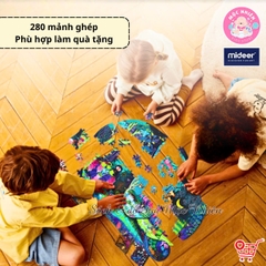 Đồ Chơi Xếp Hình Puzzle Mideer - Chủ Đề Động Vật Khổng Lồ (280 Mảnh Ghép) - Khủng long, Vỏ sò cá heo, Tê giác, Voi