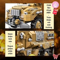 Đồ chơi lắp ráp Qman 22014 - Xe Quân Sự Hạng Nặng (603 Mảnh Ghép) - Dành Cho Bé Trai Trên 6 Tuổi