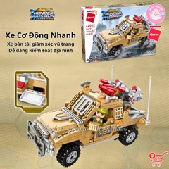 Đồ Chơi Lắp Ráp Qman 22012 - Xe Quân Sự Cơ Động Nhanh (281 Mảnh Ghép) Dành Cho Bé Trai Trên 6 Tuổi