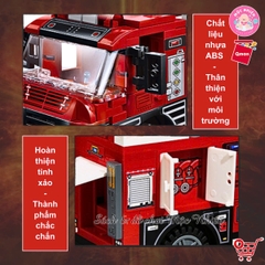 Đồ chơi lắp ráp xếp hình Qman 12022 - Cứu hoả trạm x ăng nhiên liệu (275 chi tiết) - Dành cho bé từ 6 tuổi