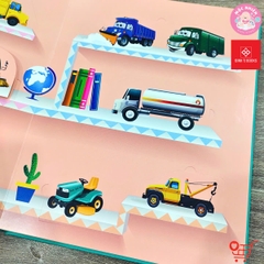 Sách Tương Tác Lật Mở Khám Phá Khổ lớn Lift-The-Flap - First 100 Trucks and things that go - 100 từ đầu tiên về các Phương tiện giao thông - Đinh Tị Books