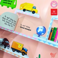 Sách Tương Tác Lật Mở Khám Phá Khổ lớn Lift-The-Flap - First 100 Trucks and things that go - 100 từ đầu tiên về các Phương tiện giao thông - Đinh Tị Books