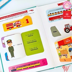 Sách Tương Tác Lật Mở Khám Phá Khổ lớn Lift-The-Flap - First 100 Trucks and things that go - 100 từ đầu tiên về các Phương tiện giao thông - Đinh Tị Books