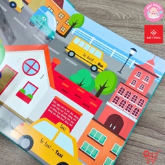 Sách Tương Tác Lật Mở Khám Phá Khổ lớn Lift-The-Flap - First 100 Trucks and things that go - 100 từ đầu tiên về các Phương tiện giao thông - Đinh Tị Books