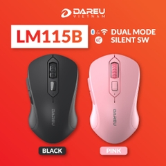 Chuột không dây DAREU LM115B (Dual Mode: Bluetooth + 2.4G - Silent SW)