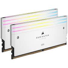Ram Corsair DDR5, 6400MT/s 64GB (2x32GB) DIMM, XMP 3.0, DOMINATOR TITANIUM White Heatspreader, RGB LED, 1.4V (CMP64GX5M2B6400C32W)