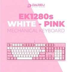 Bàn phím cơ Gaming DAREU EK1280s PINK-WHITE 104KEY (PINK LED, Blue/ Brown/ Red D switch)