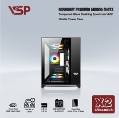 CASE VSP AQUANAUT PRO GAMING M-ATX X2 BLACK (NO FAN)