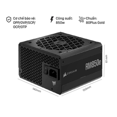 Nguồn máy tính Corsair RM850e - 80 Plus Gold - Full Modular (850W)