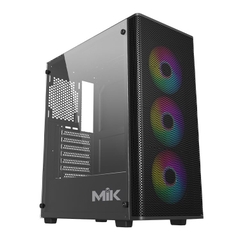 CASE MIK AION BLACK 3FA (ATX/MID TOWER/MÀU ĐEN/3FAN ARGB)