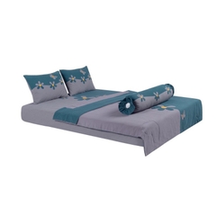 Bộ mền ga gối hoa bướm (ga, mền, 2 vỏ gối nằm, vỏ gối ôm). Size: 2XL(160x200cm)
