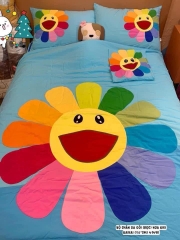 Bộ mền ga gối Hoa Kiki Kaikai (ga, mền, 2 vỏ gối nằm, vỏ gối ôm) 2XL (160x200)