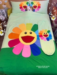 Bộ mền ga gối Hoa Kiki Kaikai (ga, mền, 2 vỏ gối nằm, vỏ gối ôm) 2XL (160x200)