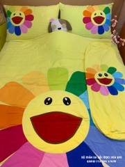 Bộ mền ga gối Hoa Kiki Kaikai (ga, mền, 2 vỏ gối nằm, vỏ gối ôm) 2XL (160x200)