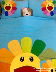 Bộ mền ga gối Hoa Kiki Kaikai (ga, mền, 2 vỏ gối nằm, vỏ gối ôm) 2XL (160x200)