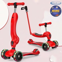 [Chính hãng] [Ảnh thật]_ Xe trượt Scooter 3in1(chồi+đẩy+scooter)63820-Hàng chính hãng Gluck Baby