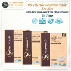 Combo 3 Hộp - Mỗi hộp 1 Thanh Tổ Yến Sấy Nguyên Chất Ăn Liền NESTWORLD