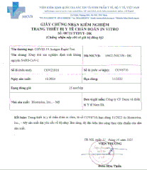 KIT TEST NHANH KHÁNG NGUYÊN SARS–COV–2 BIOMERICA COVID-19 ANTIGEN RAPID TEST CỦA MỸ