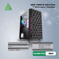 Thùng máy Case VSP Gaming Mid Tower Chassis M04 (No Fan)