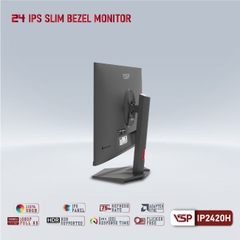 Màn hình LCD 24” VSP IP2420H Chính hãng (IPS - VGA, HDMI, 1920x1080, 75Hz, 3 cạnh viền mỏng, Kèm cáp HDMI, Treo tường)