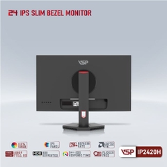 Màn hình LCD 24” VSP IP2420H Chính hãng (IPS - VGA, HDMI, 1920x1080, 75Hz, 3 cạnh viền mỏng, Kèm cáp HDMI, Treo tường)