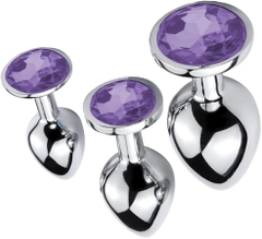 Phích cắm hậu môn inox gắn đá (nhiều màu) - Stainless Metal Jewelry Butt Plug