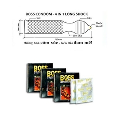 Bao cao su Boss 4IN1 Long Shock (Hộp 3 bao)