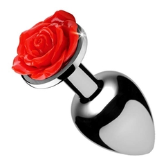 Phích cắm hậu môn hoa hồng - Size S - Stainless metal rose butt plug