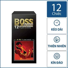 Bao cao su Boss 4in1 Long Shock (Hộp 12 bao)