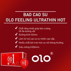 Bao cao su siêu mỏng, gel ấm OLO Passionate Factor 001
