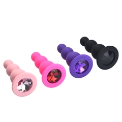 Phích cắm hậu môn hạt tròn đính đá NLD06 - Crytal butt plug