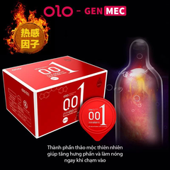 Bao cao su siêu mỏng, gel ấm OLO Passionate Factor 001