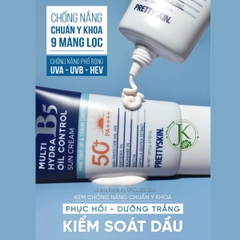 Kem Chống Nắng B5 Pretty Skin Cho Da Dầu - Multi Hydra Oil Control Sun Cream SPF50+ PA++++ 50ml
