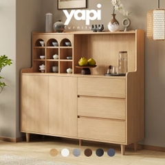 Tủ Trang Trí Kèm Ô Vuông Decor Đa Năng Cho Phòng Khách 140x40x135cm Yapi-180