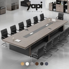 Bàn Họp Lớn Cho Văn Phòng Hiện Đại, Gỗ MDF Phối Màu 400x150x75cm Yapi-BH001