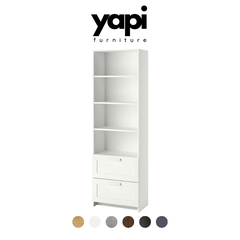 Kệ Sách 4 Tầng Và 2 Ngăn Kéo Hiện Đại Bằng Gỗ MDF Yapi-636