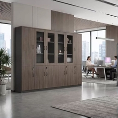 Tủ Tài Liệu Văn Phòng Gỗ MDF Cánh Kính Hiện Đại Yapi-TTL005