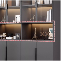 Tủ Tài Liệu Nhiều Ngăn Kết Hợp Cánh Kính Cho Văn Phòng 120x42x200cm Yapi-TTL003