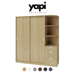 Tủ Quần Áo Thiết Kế Cửa Lùa Bằng Gỗ MDF Nhập Yapi-215