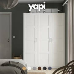 Tủ Quần Áo Phong Cách Tân Cổ Điển Kích thước 150x60x201 Gỗ Công Nghiệp Yapi-220