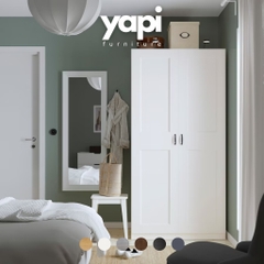 Tủ Áo 2 Cánh Mở Phong Cách Tân Cổ Điển Kích Thước 100x60x201 Bằng Gỗ MDF Yapi-221