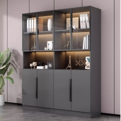 Tủ Tài Liệu Nhiều Ngăn Kết Hợp Cánh Kính Cho Văn Phòng 120x42x200cm Yapi-TTL003