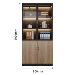 Tủ Tài Liệu Cánh Kính Có Đèn LED Cho Văn Phòng 240x40x200cmYapi-TTL004