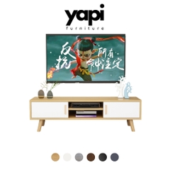 Kệ tivi chân gỗ thiết kế kèm 2 ngăn tủ cánh mở GHC-3294 - Nội thất phòng khách